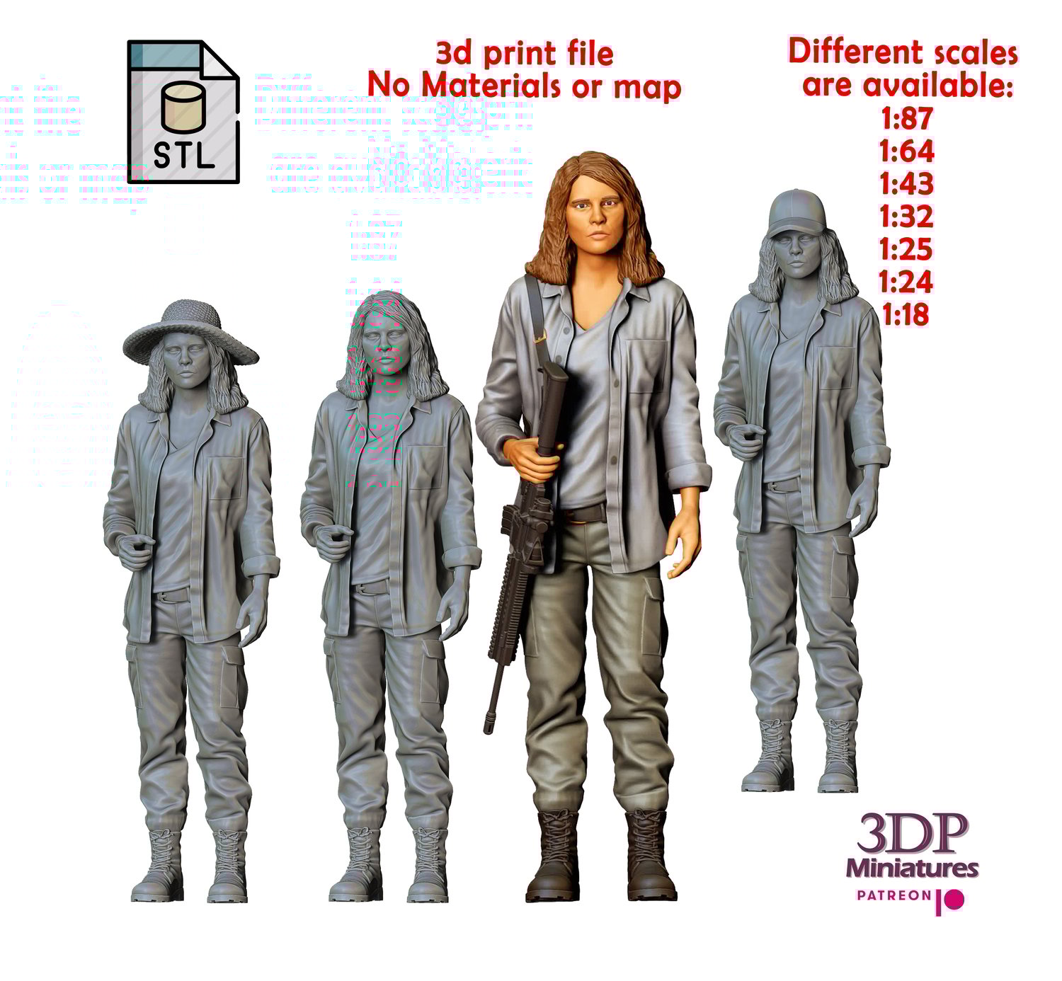 3DP Miniatures, N6 Maggie Greene Walking Dead
