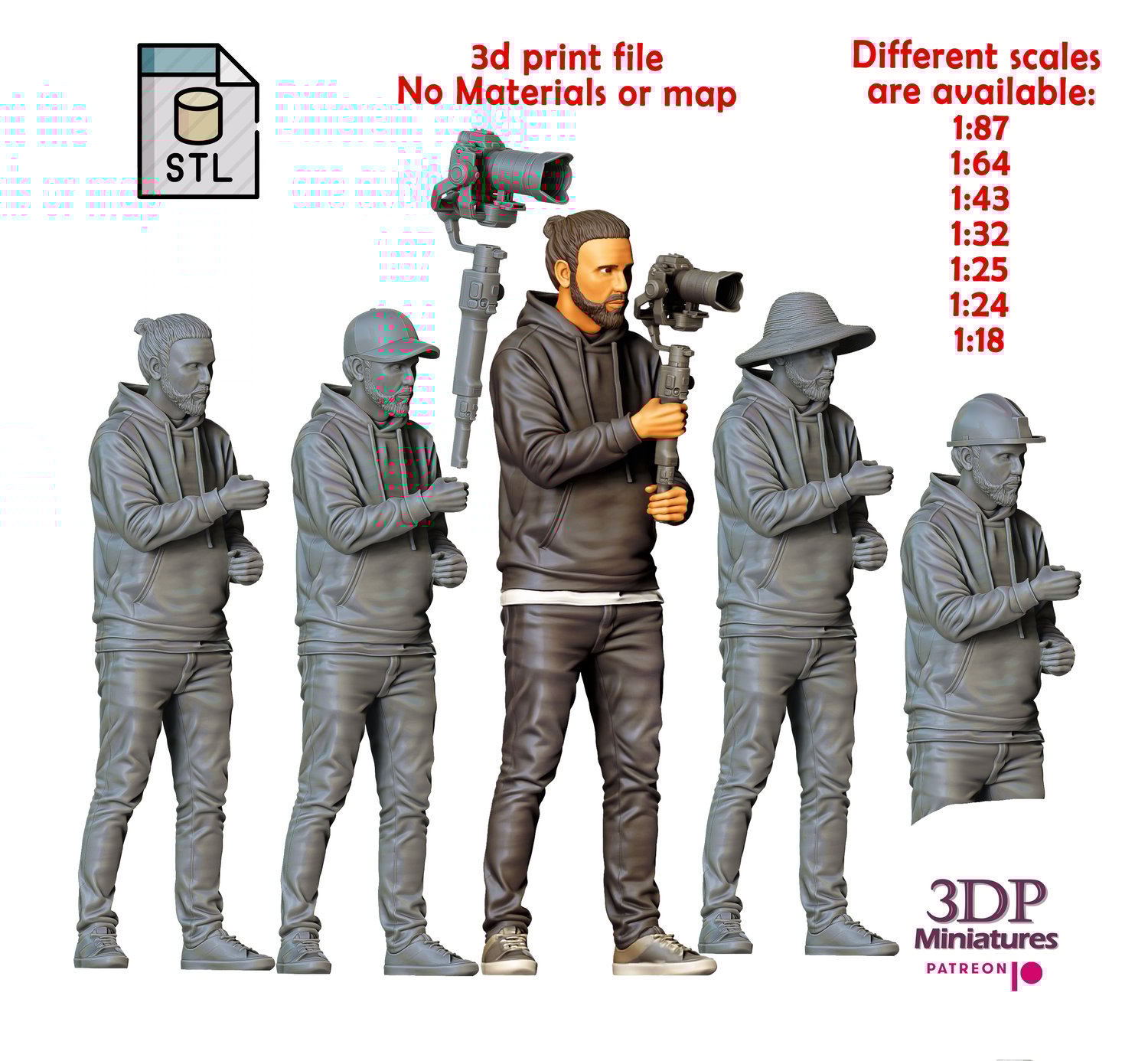 3DP Miniatures, N1 CameraMan with handheld Steadicam