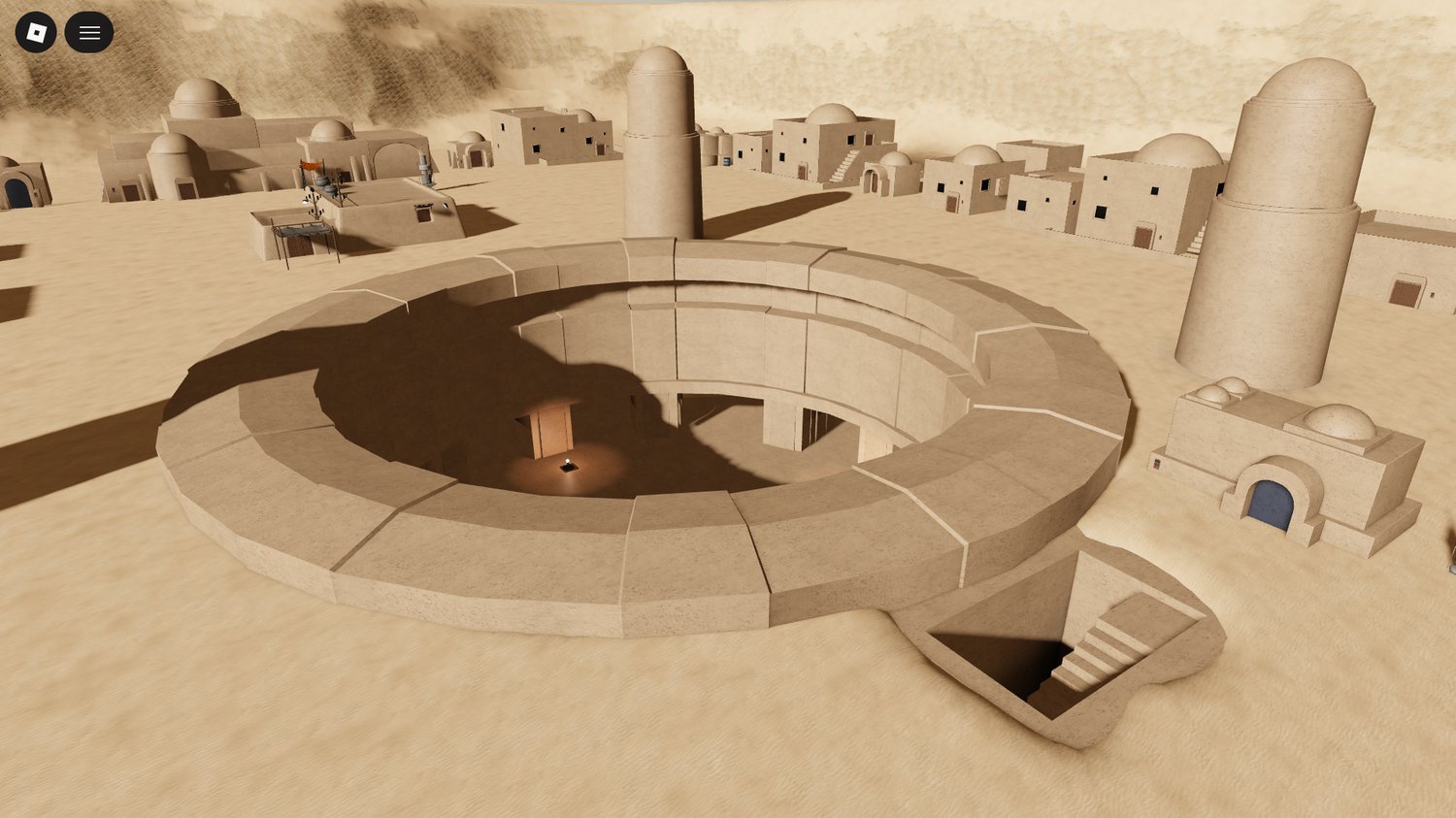 Tatooine themed Roblox desert landscape