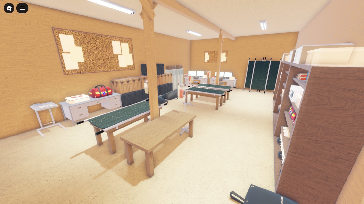 Desert combat base surrounded by nature Roblox