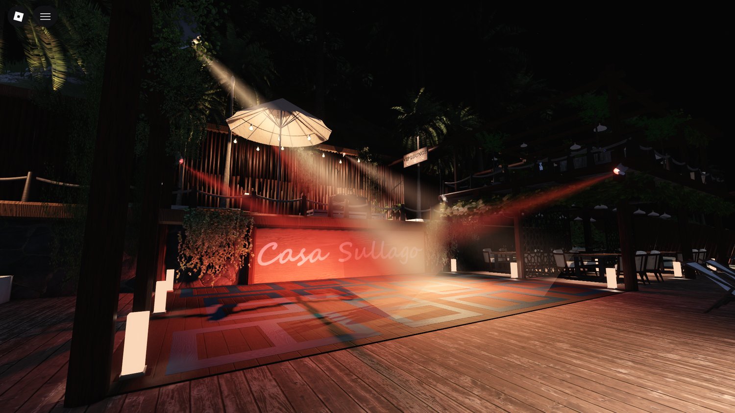 Casa Sul Lago bar with three bartenders Roblox