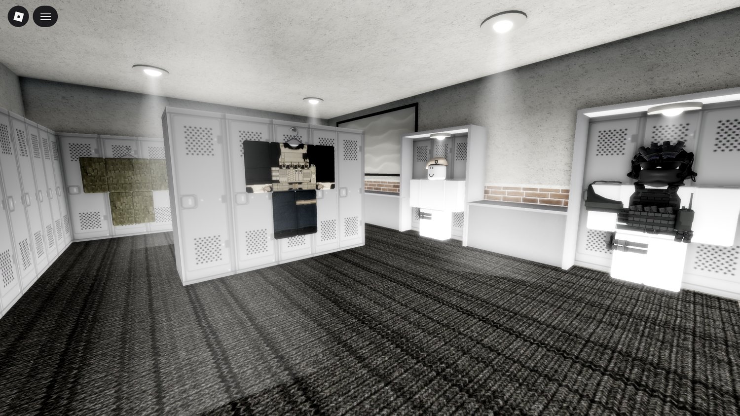Roblox training base with military uniforms