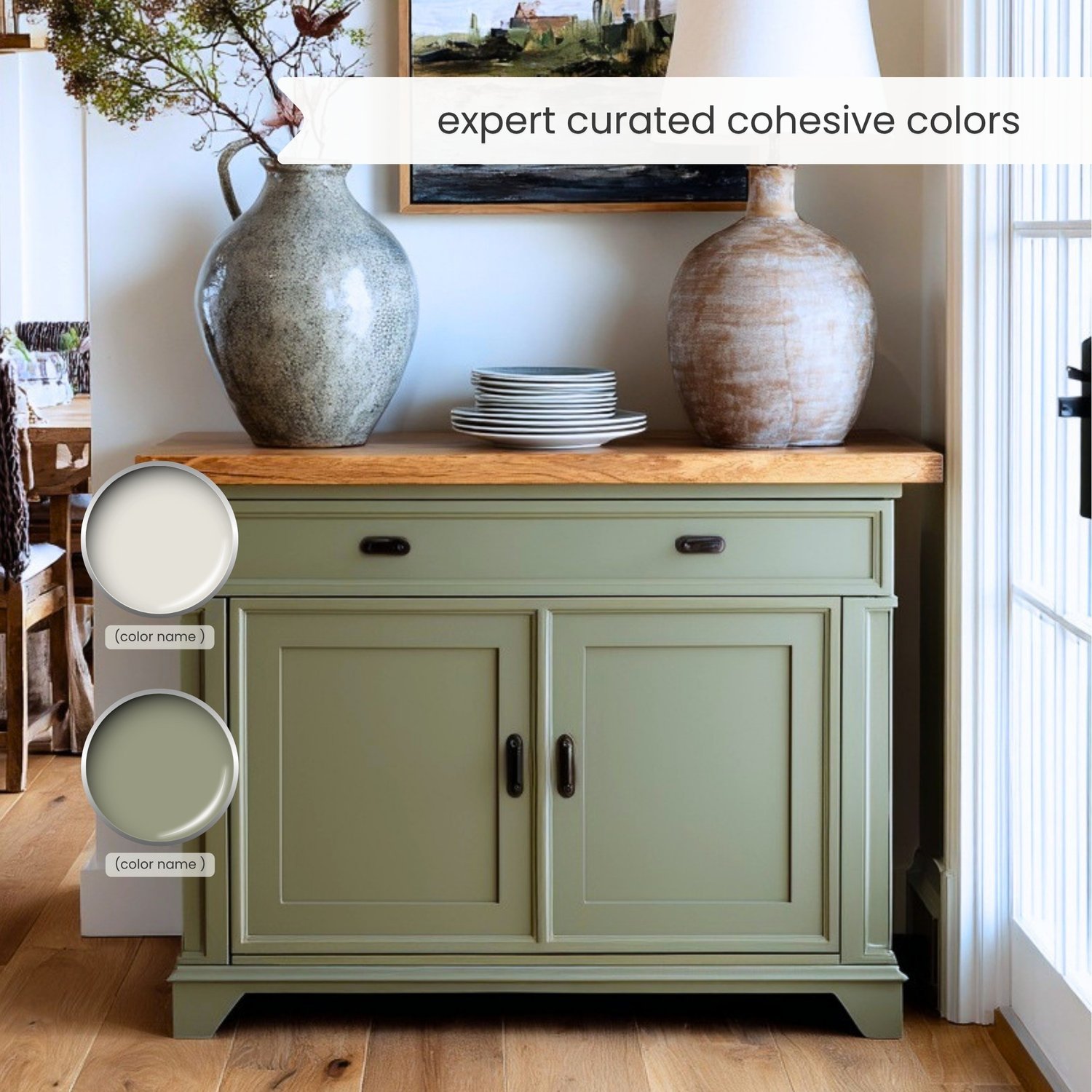 Sherwin Williams Mid Century Eclectic Color Palette For Whole House Interior. Paint Scheme With Jewel Tones For Maximalist and Boho Home Deco.