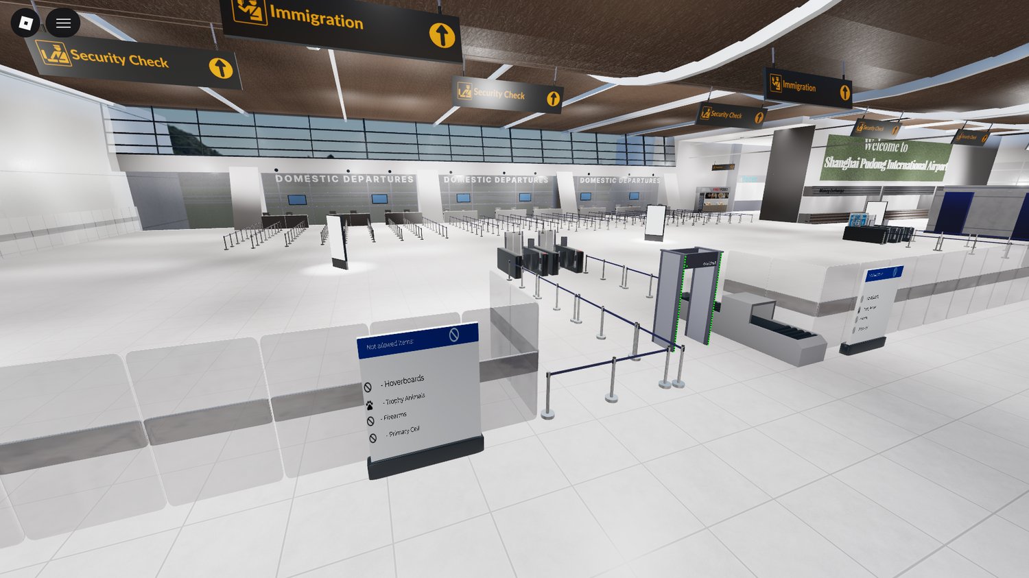 Shanghai Pudong airport terminal Roblox map