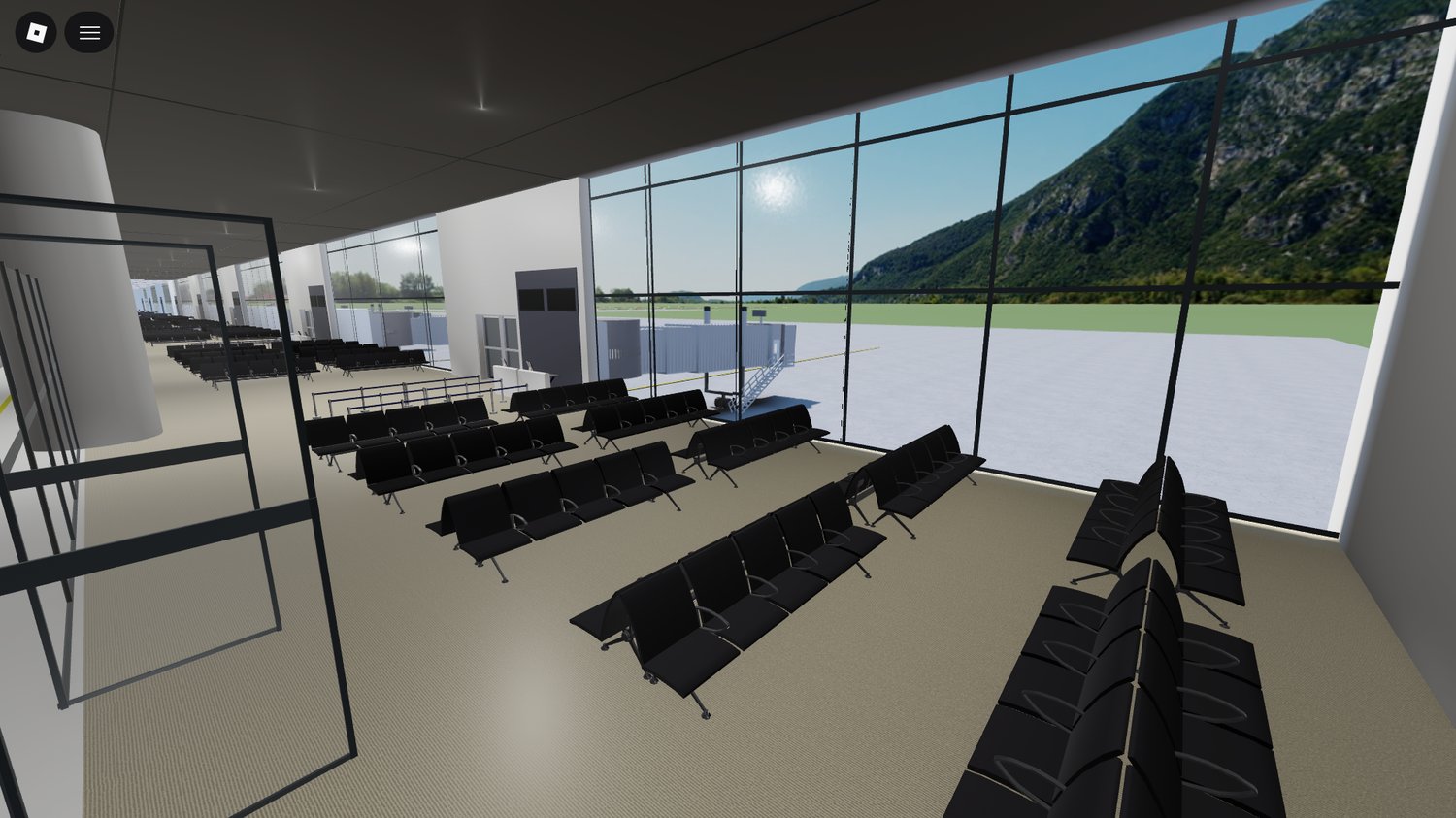 Modern airport terminal Roblox aviation map