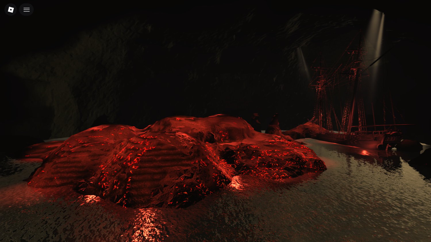 Foggy ocean cliffs horror map Roblox