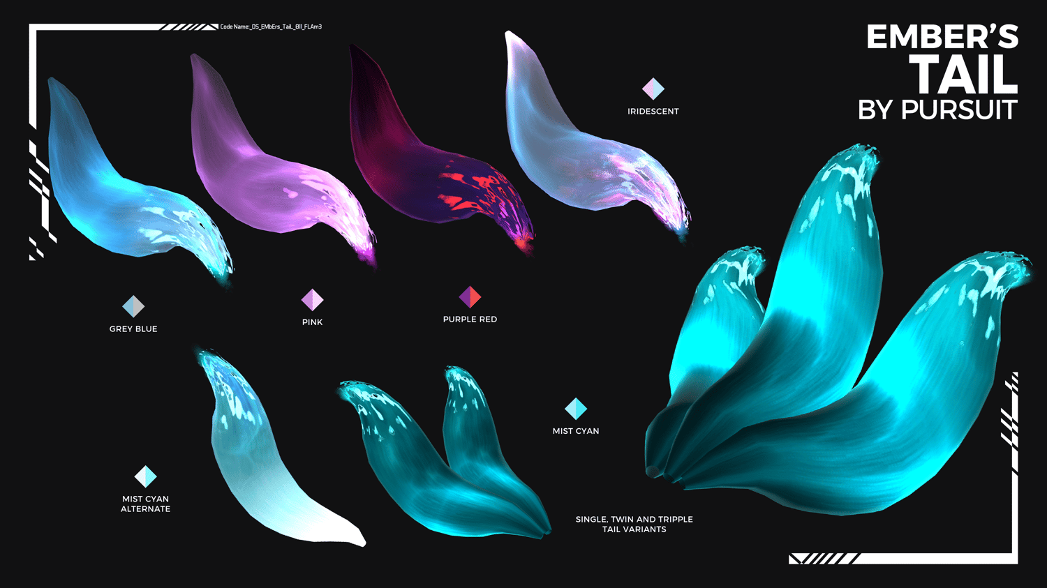 pursuit 3d models, pursuit 3d, vrchat, fox tails, tail