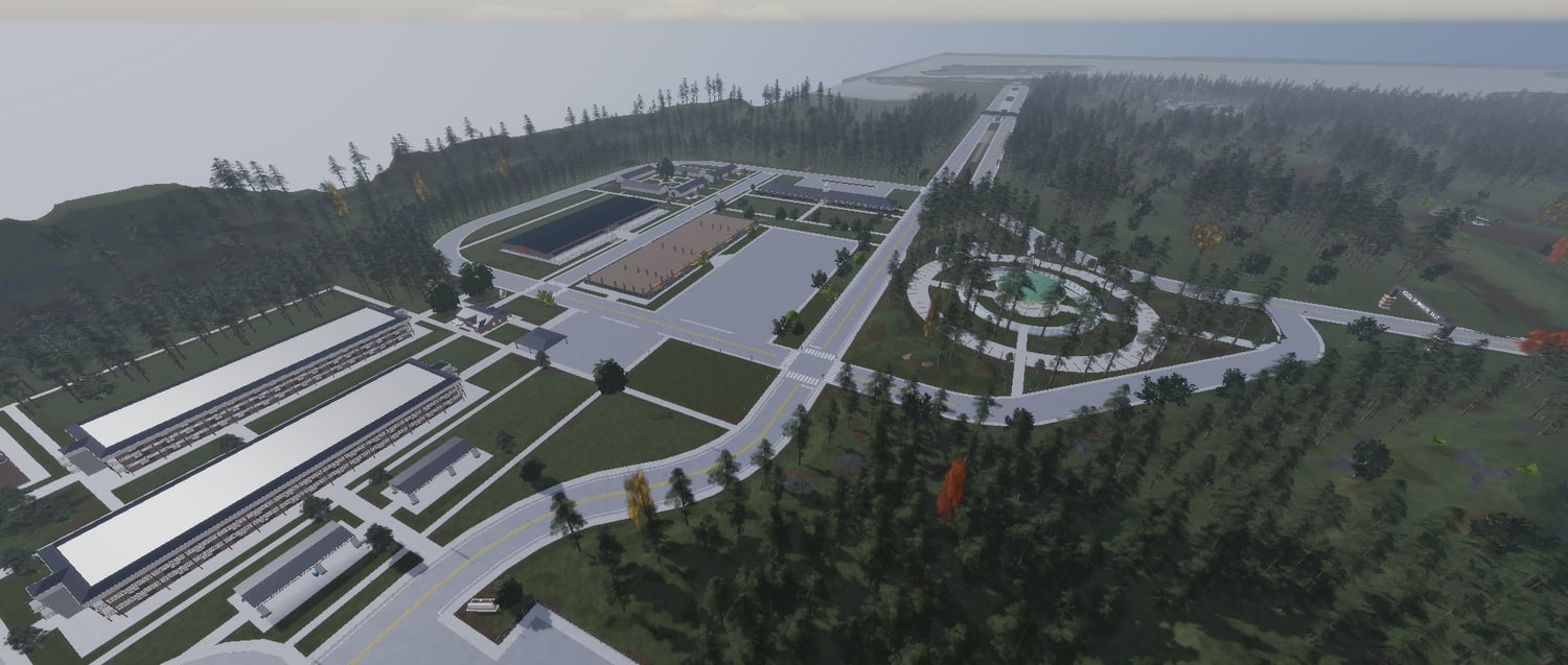Roblox modern American city streets and buildings