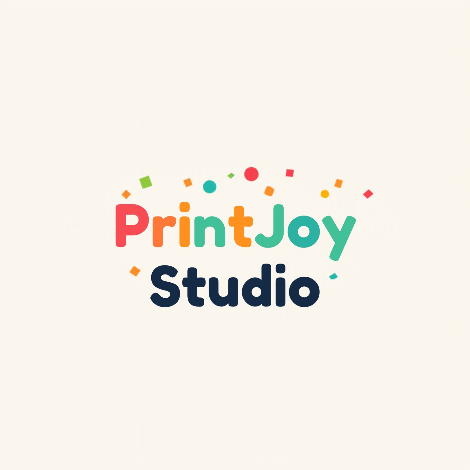 Colorful PrintJoy Studio logo featuring playful typography with confetti elements. PrintJoy Studio is a digital printable shop offering planners, trackers, kids activity printables, educational worksheets, journals, invitations, wall art, and organization printables.  If you want, here is an even stronger SEO version (slightly longer and better for search engines):  PrintJoy Studio colorful logo with playful confetti design representing a digital printable store that sells planners, budget trackers, kids activity printables, educational worksheets, digital journals, invitations, wall art printables, and organization tools.