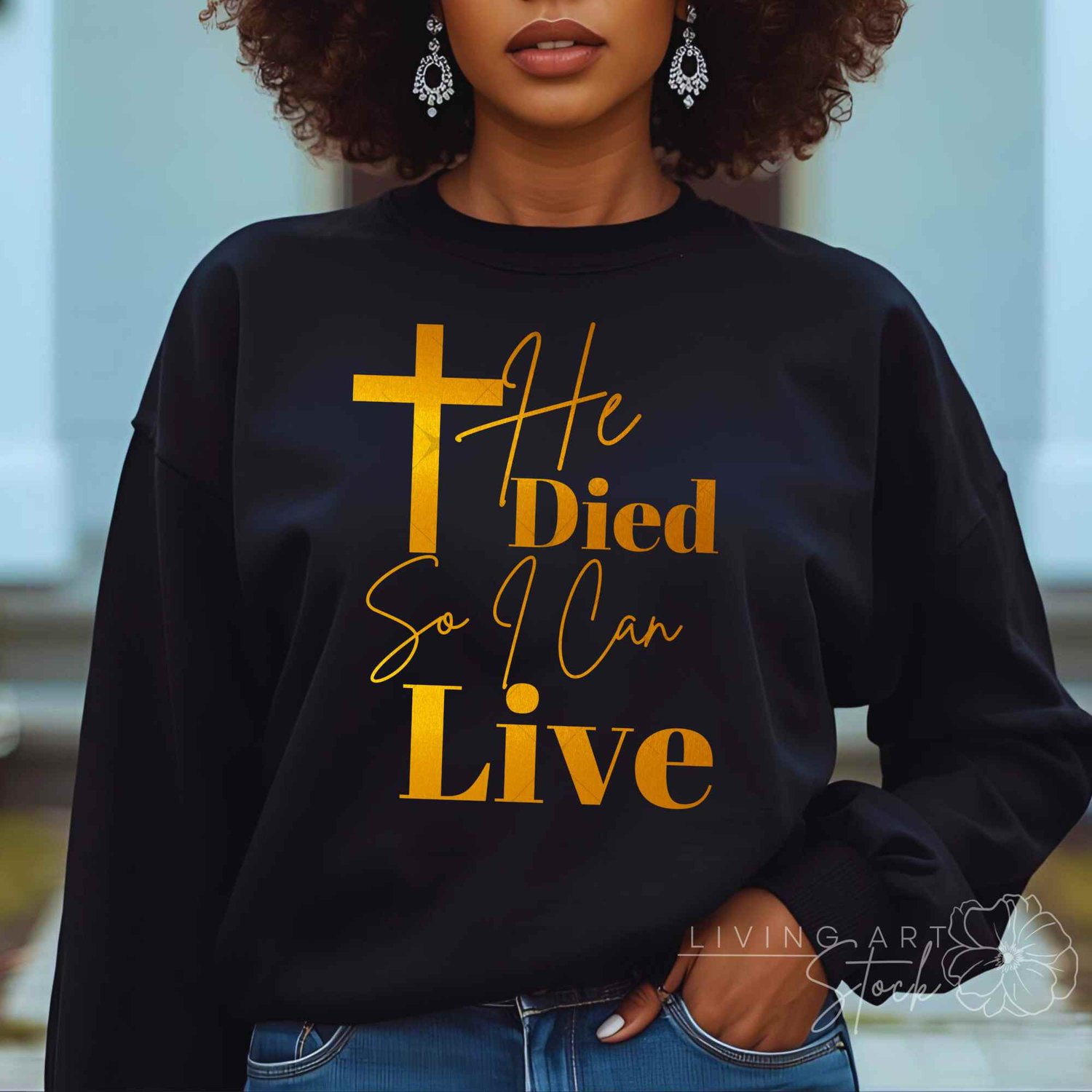 Gold Foil Christian t-shirt design