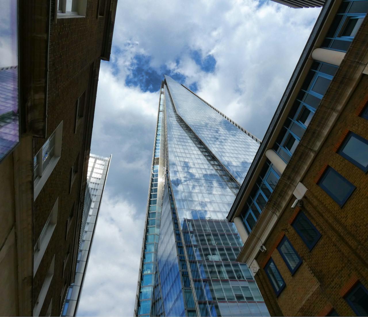 Skyscraper window reflection office