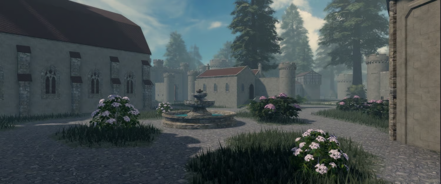 Roblox medieval roleplay city with royal keep