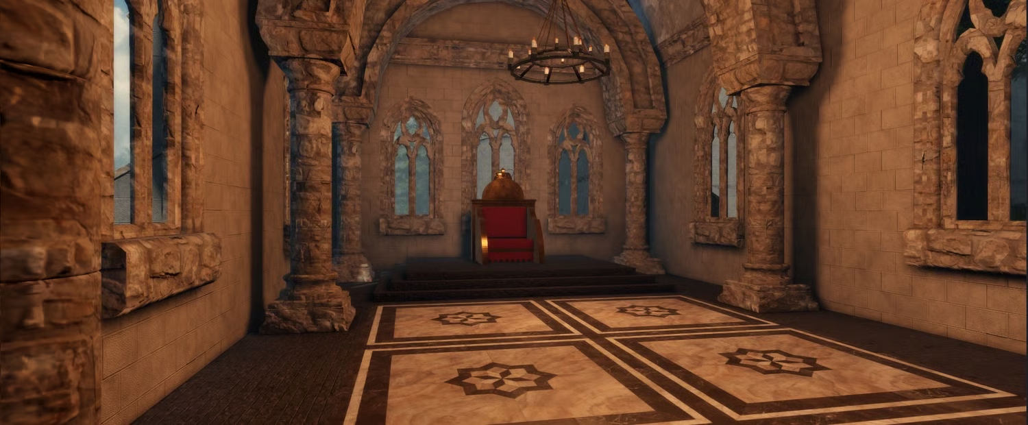 Medieval kingdom environment with castle and forest Roblox