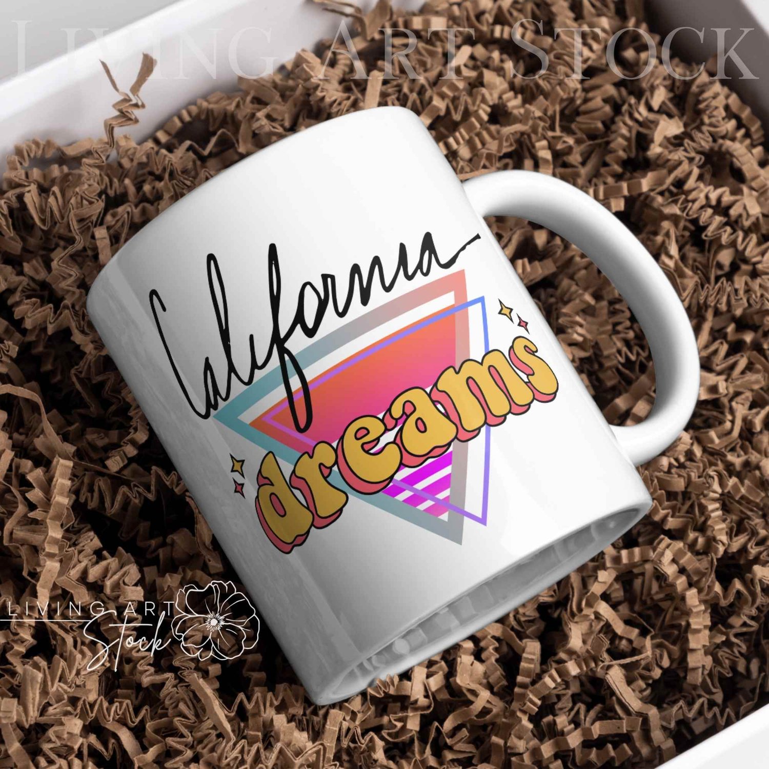 California dreams mug design.