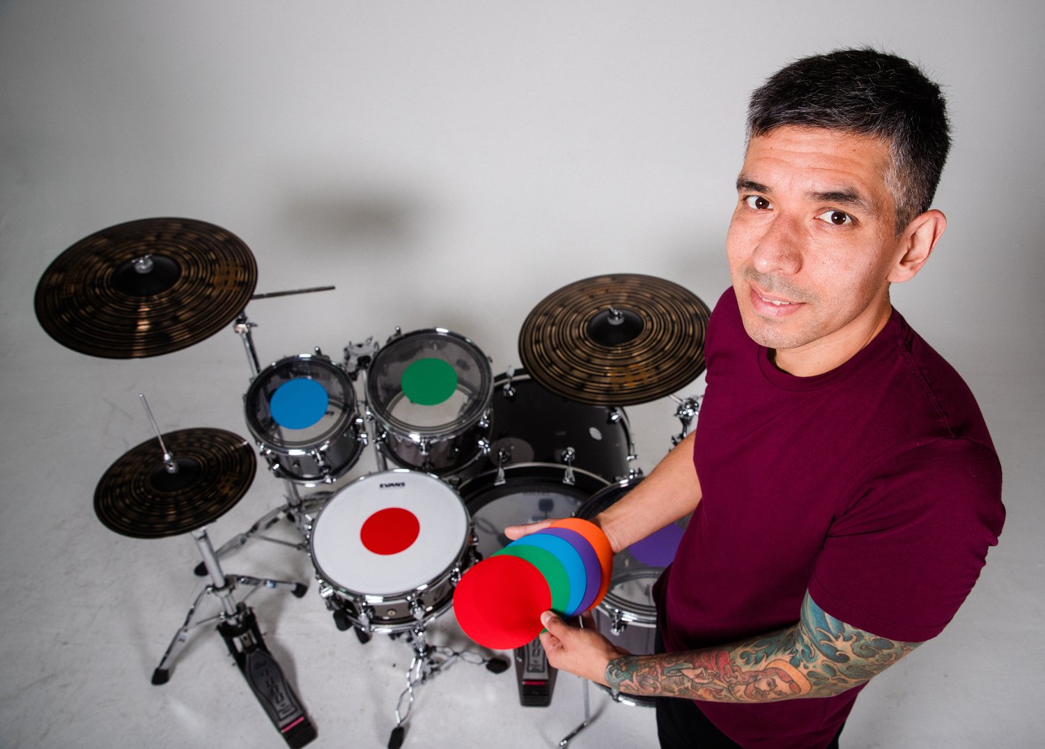 Color Coded Drum Learning Patches (5-Patch Set)