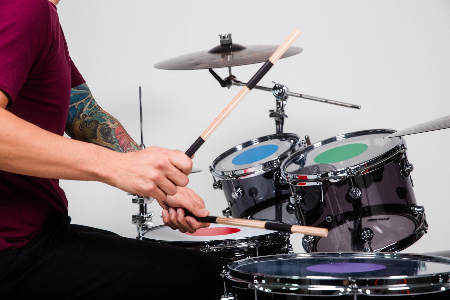 Color Coded Drum Learning Patches (5-Patch Set)