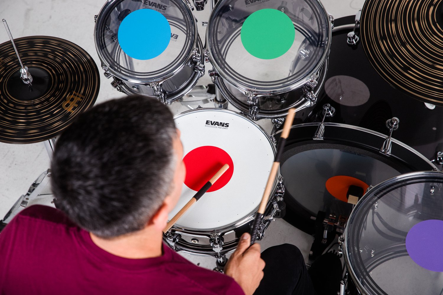 Color Coded Drum Learning Patches (5-Patch Set)