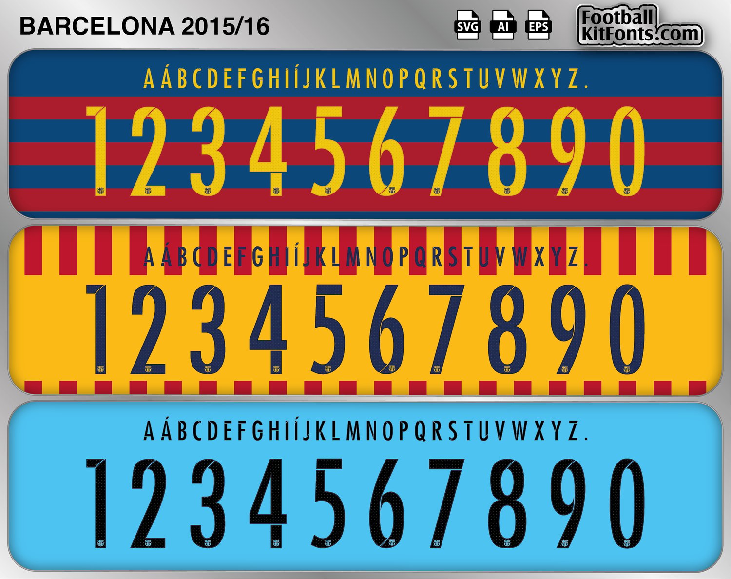 FC Barcelona 2015-16 Vector Font
