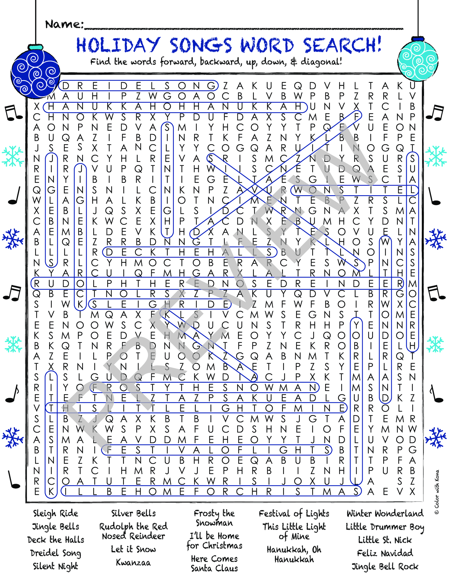 Holiday Songs Puzzle BUNDLE