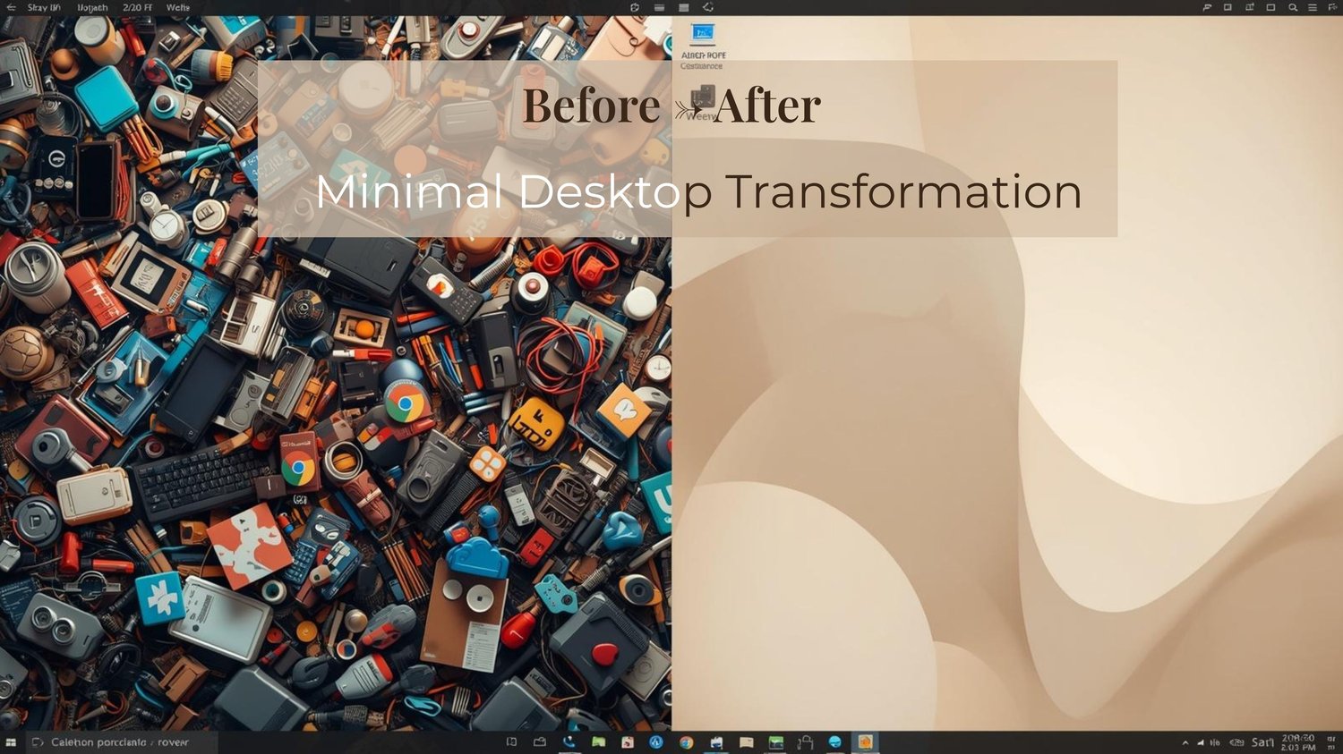 See the before and after of a minimal desktop setup and learn how a simple change can improve focus, reduce distractions, and create a calm workspace.