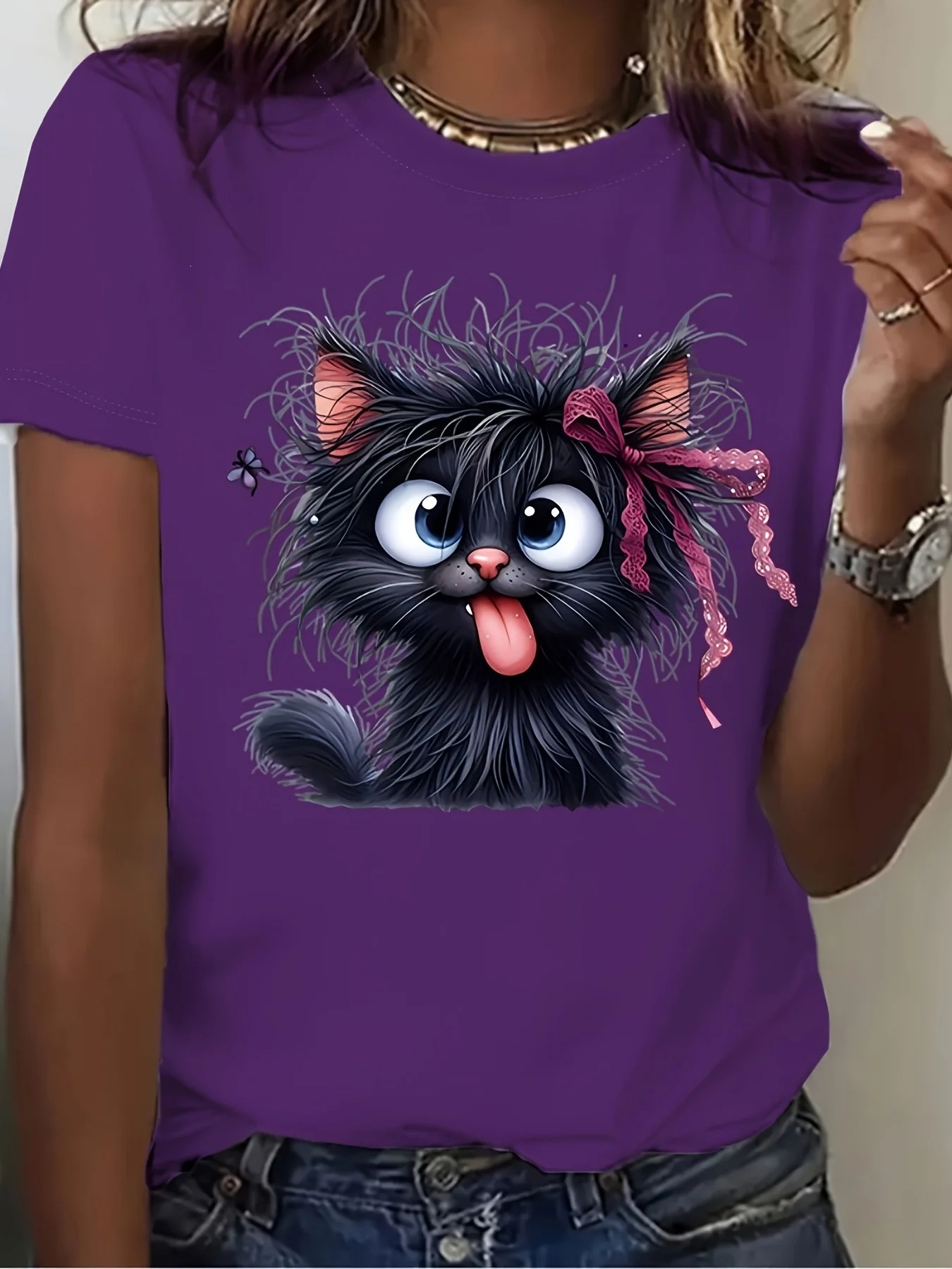 Japanese Korean style cute cat print t-shirt for women