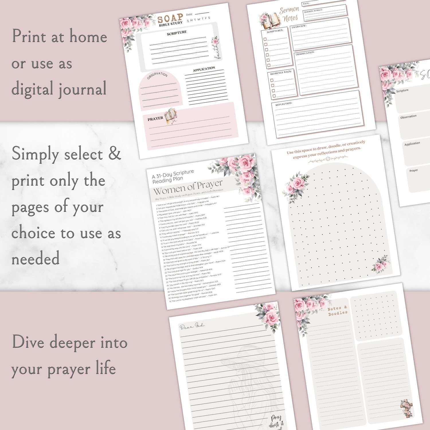 Ministry Notes.pdf Women's Ministry Bible Study Printable Set, Sermon notes, Notepads ...