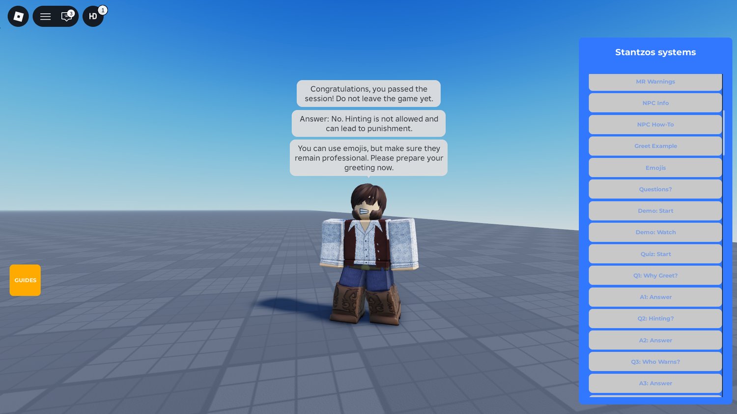 Free Roblox guide system interview questions tool