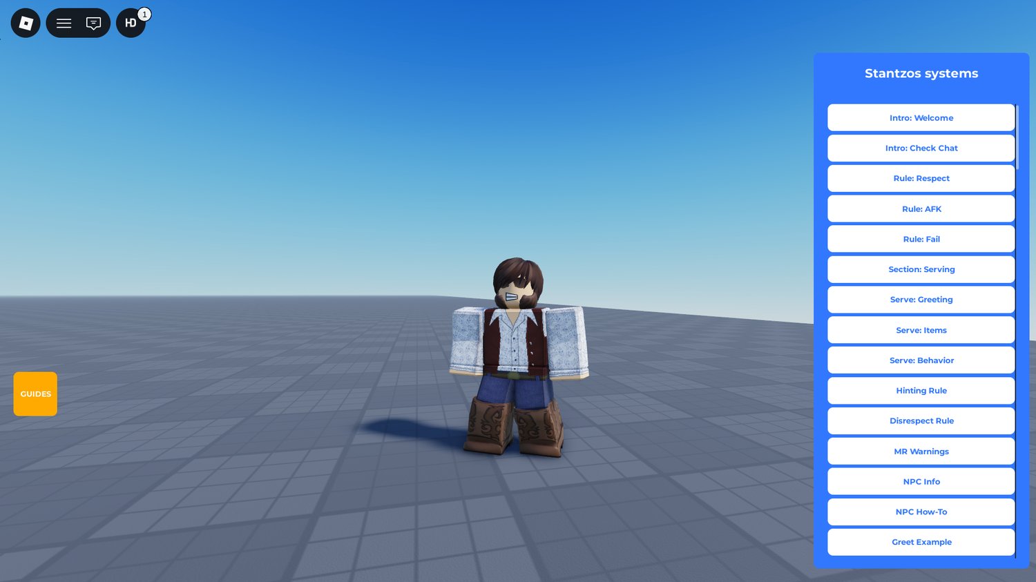 Free Roblox guide interface for player interviews