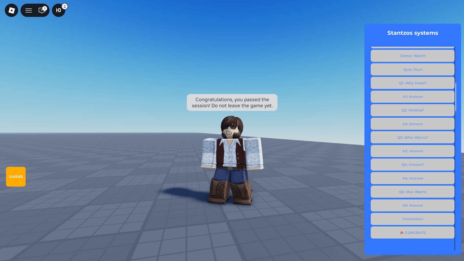 Roblox free interview question and answer system
