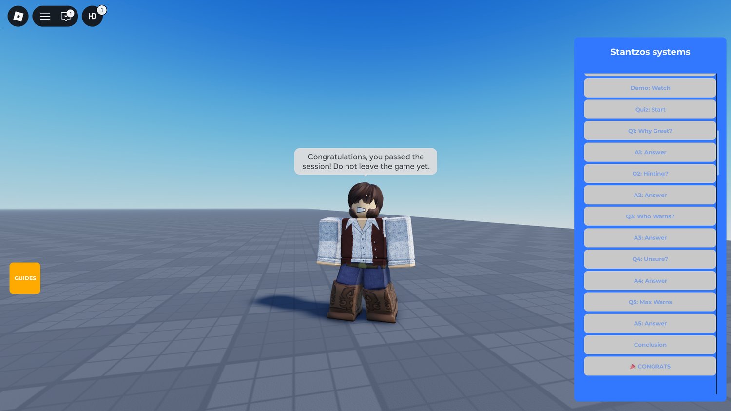 Roblox structured interview question interface