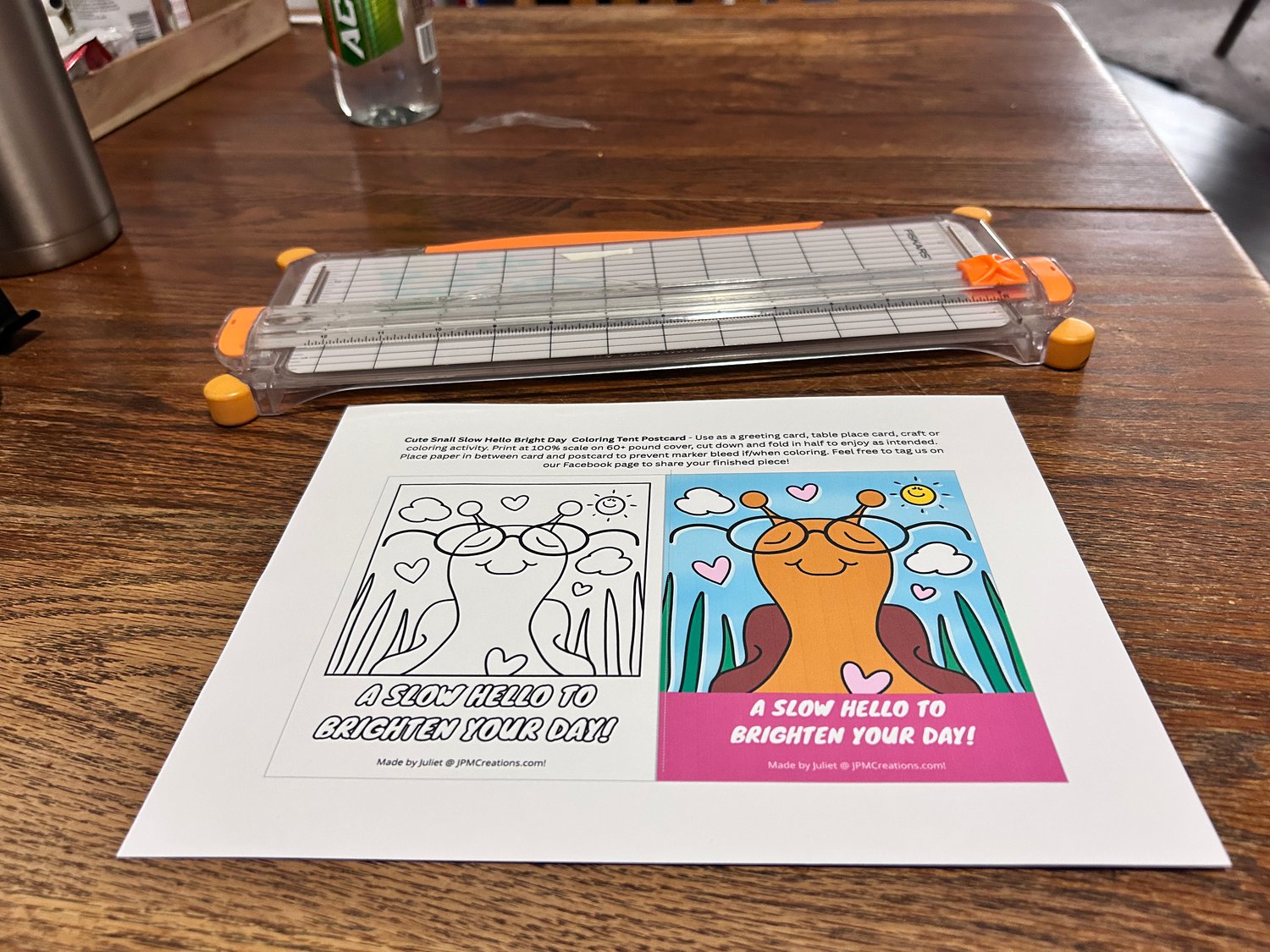 Cute Snail Slow Hello Bright Day Tent Postcard (Print Sheet 2)