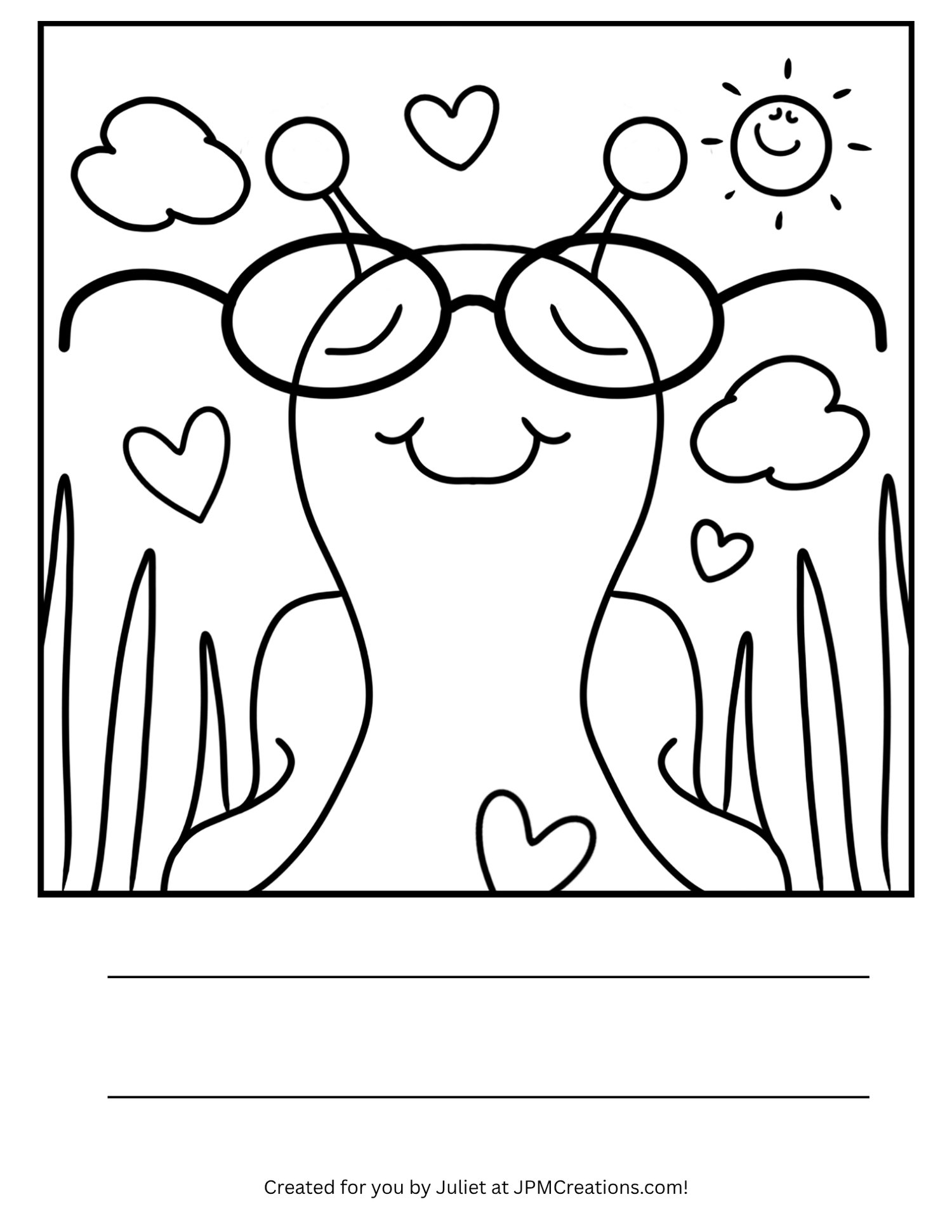 Cute Snail Bright Day Spring Coloring Page (Letter Size)