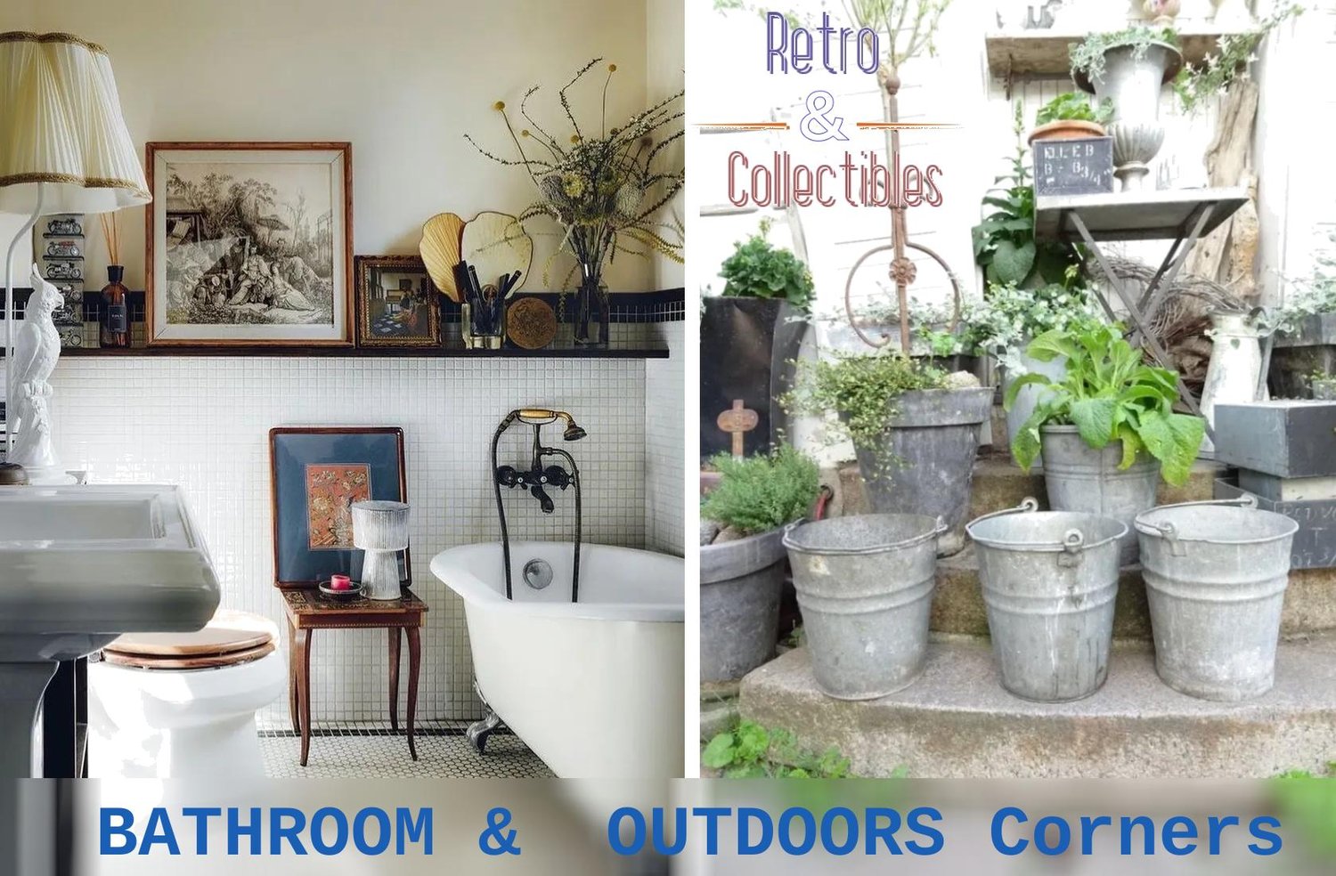 vintage bathroom decor, outdoors  Ideas & items to look for
