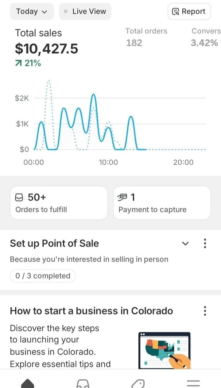 students sales dashboard from selling digital products