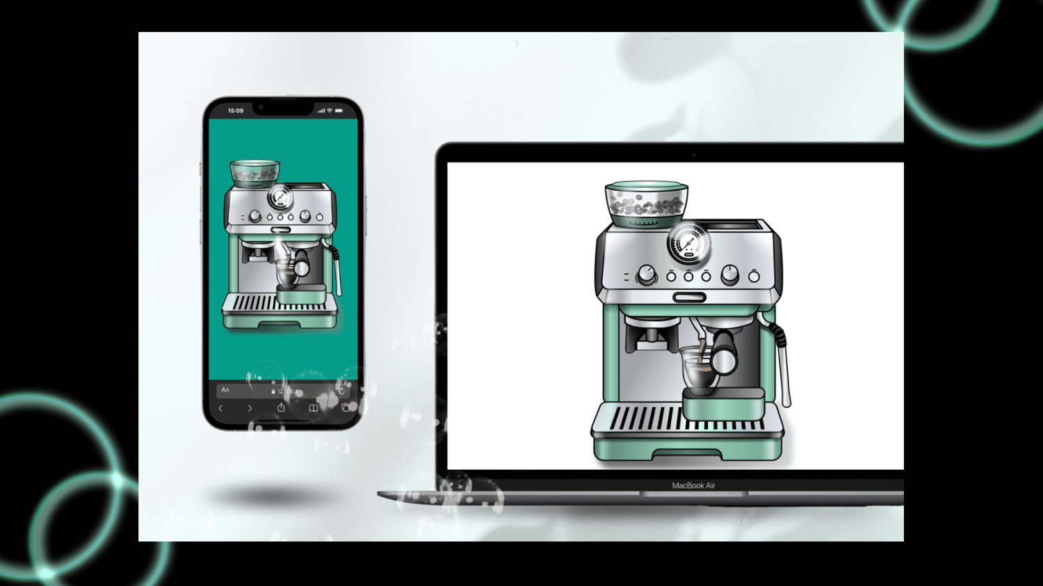 coffee machine motion graphics vector illustration