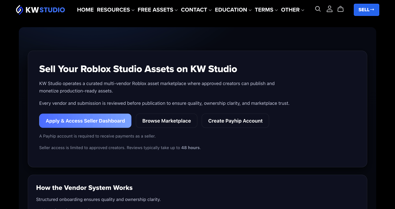 KW Studio Payhip powered marketplace