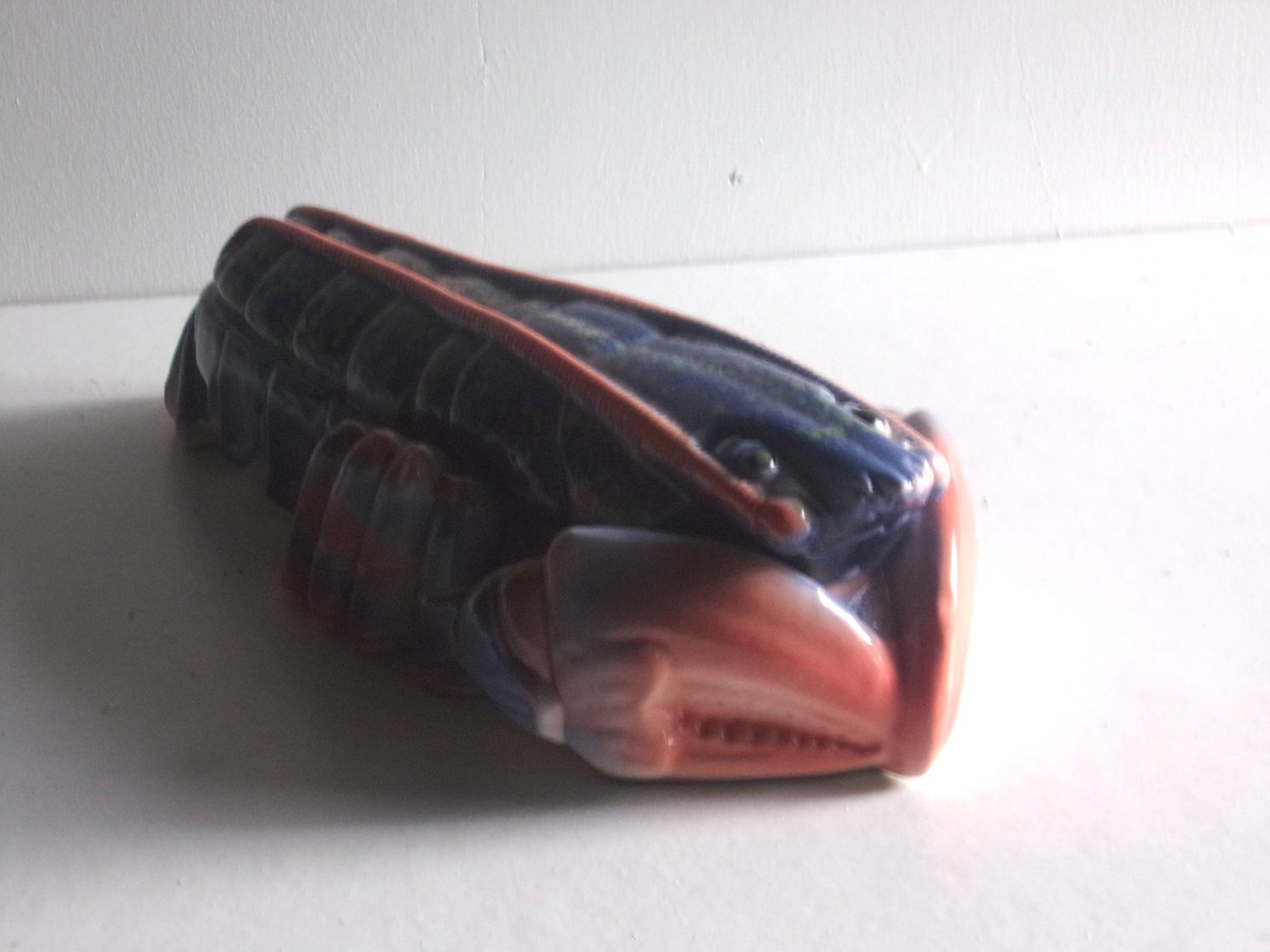 Large Lobster Tureen in Pink and Blue signed Caugant