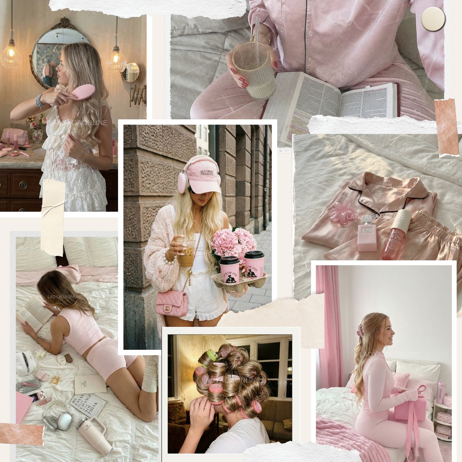 UGC Lifestyle Stock Photos, This Pinterest-inspired Clean Girl Pink Woman Image Bundle features stunning, vibrant images perfect for your social media posts.