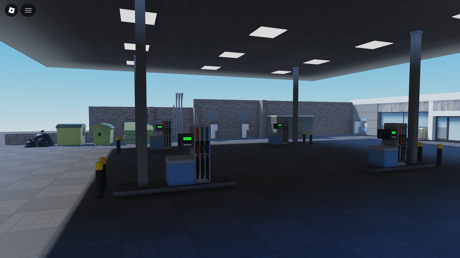 Gas station building Roblox map asset