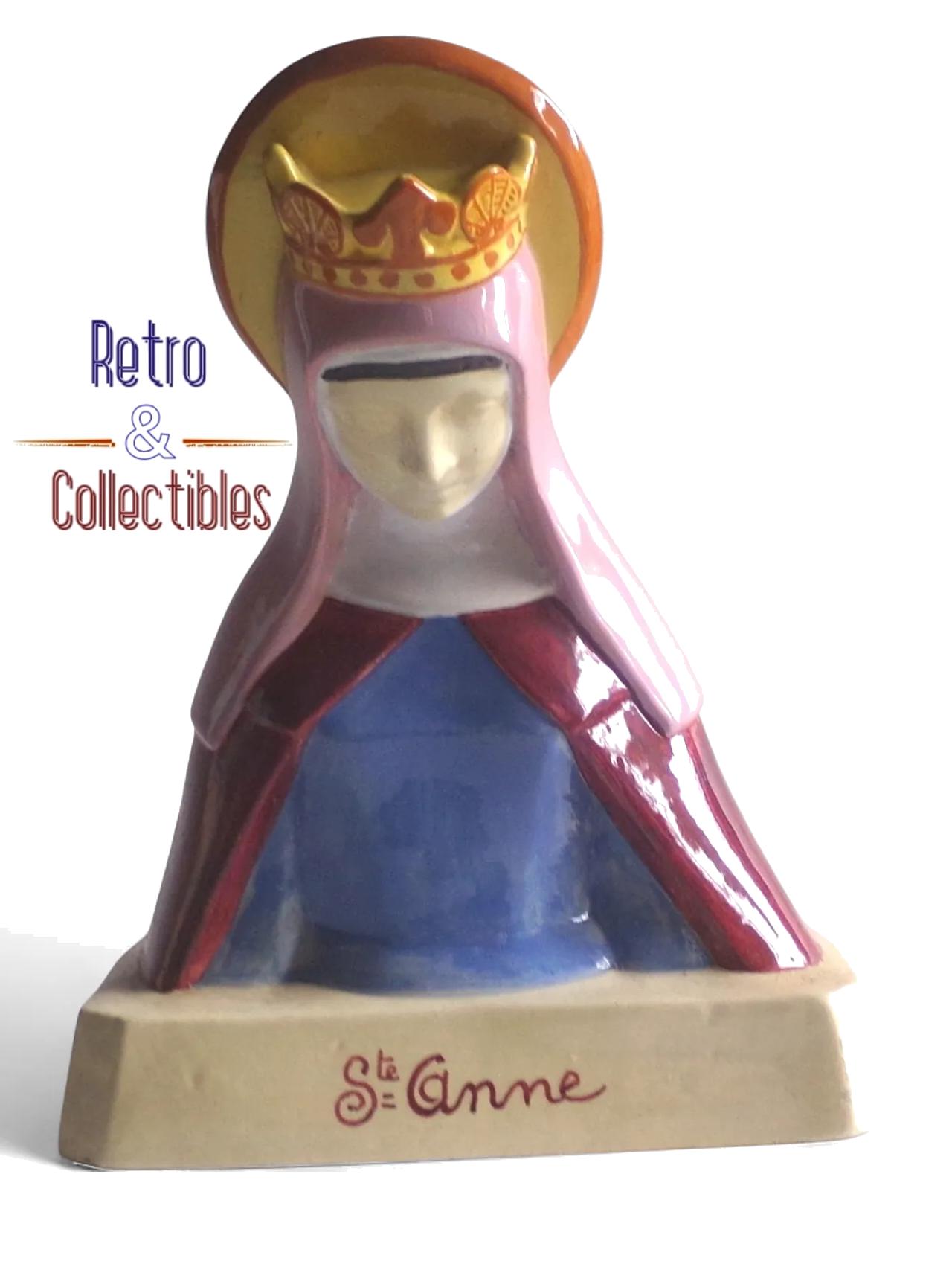 Henriot quimper sainte anne bust sculpture