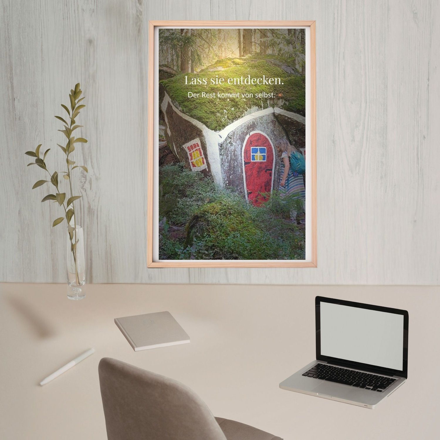 Foto-Poster Homeoffice – Lass sie entdecken, selbstbestimmtes Lernen, Tragweite