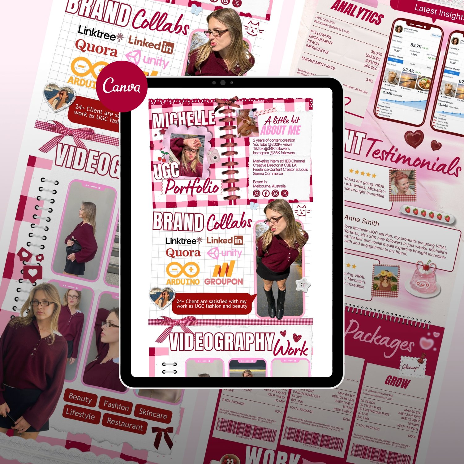 Aesthetic UGC Portfolio Website Template Payhip Ladyagaonline Shop