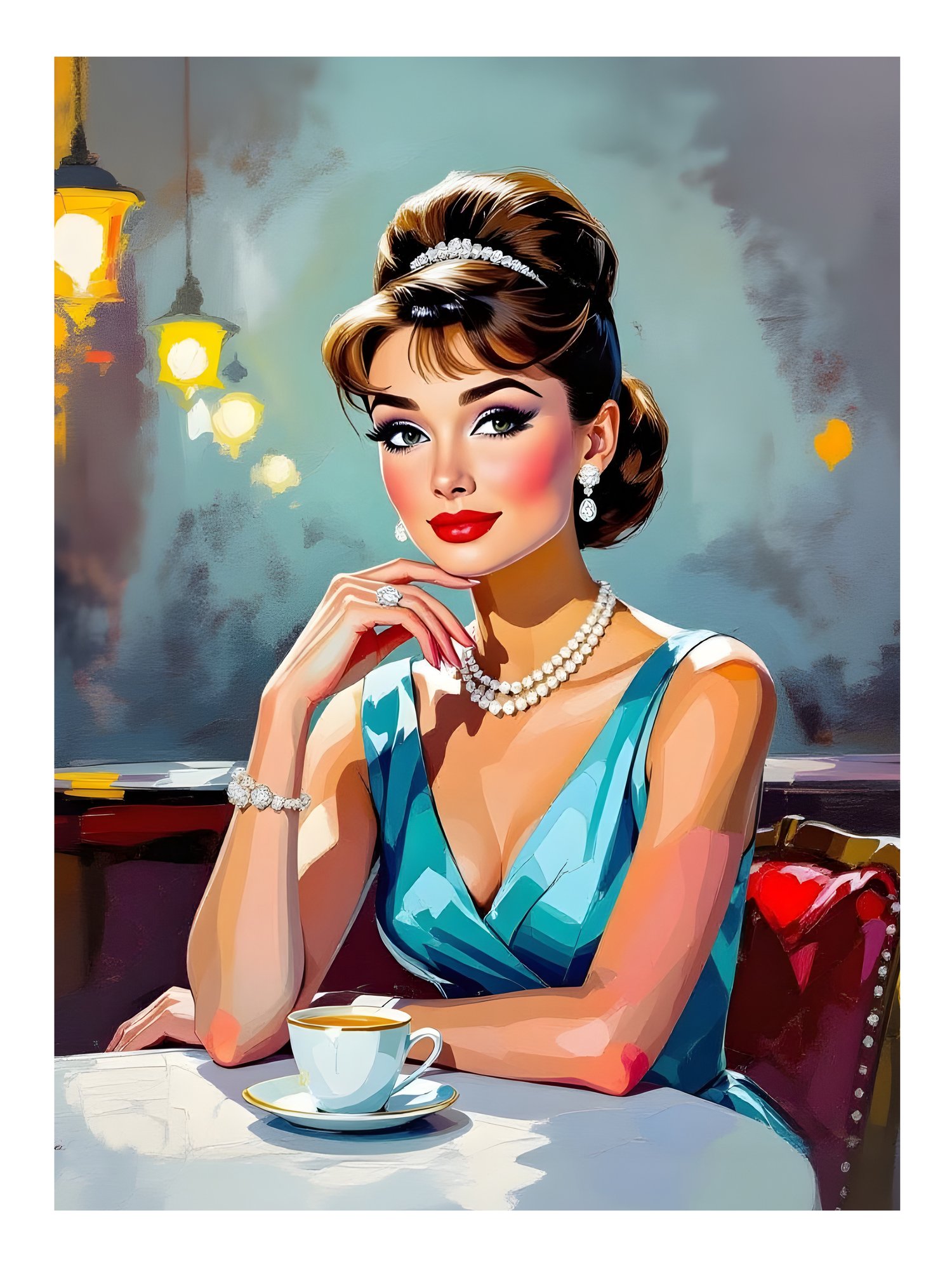 Pop art portrait print of a Hollywood legend — bold graphic illustration in vivid colour by Kelvin Hughes Design