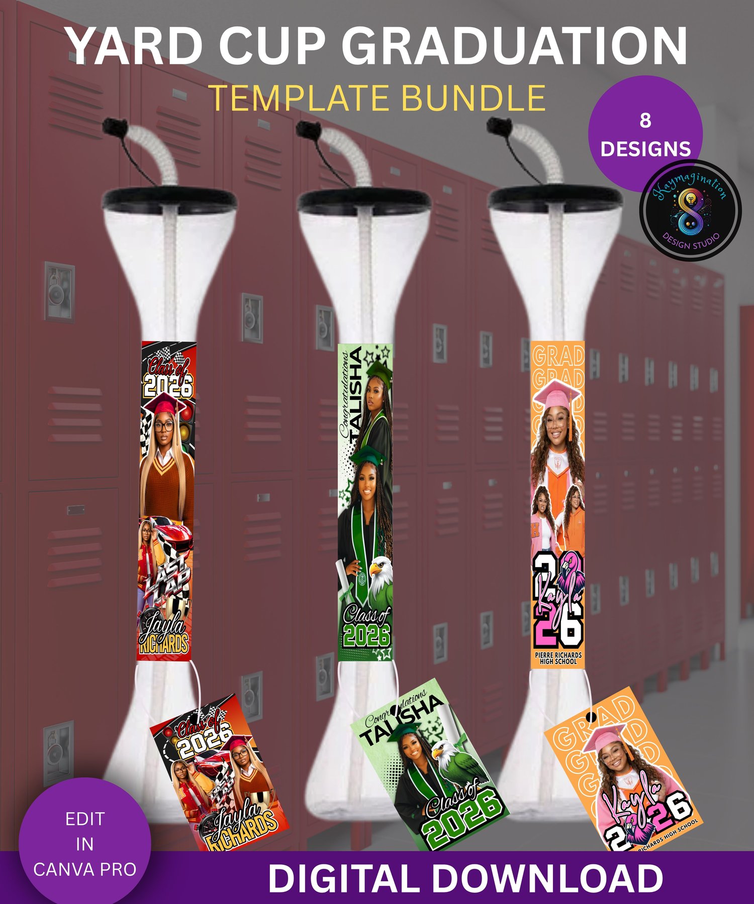 graduation yard cup template, yard cup wrap canva, class of 2026 templates, graduation party favors 2026, editable yard cup design, canva graduation templates, custom yard cup wraps, grad party drink ideas, graduation keepsake ideas, senior 2026 party dec