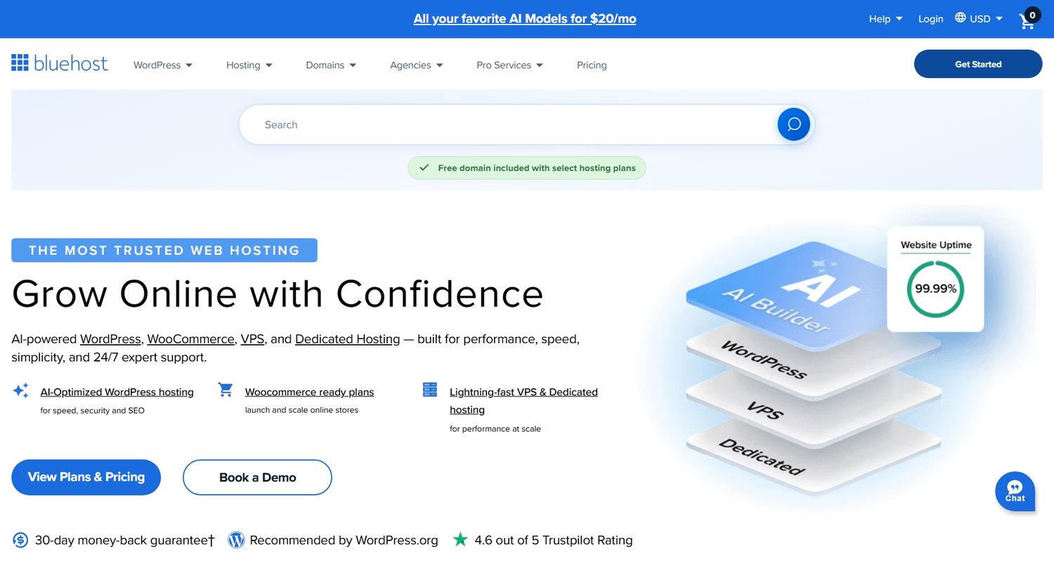bluehost wordpress hosting solution