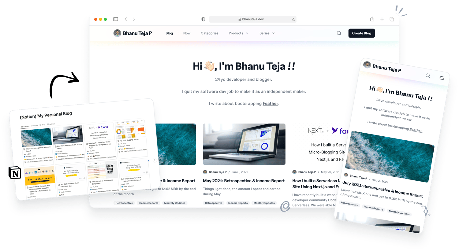 Feather blogging platform sample blog site