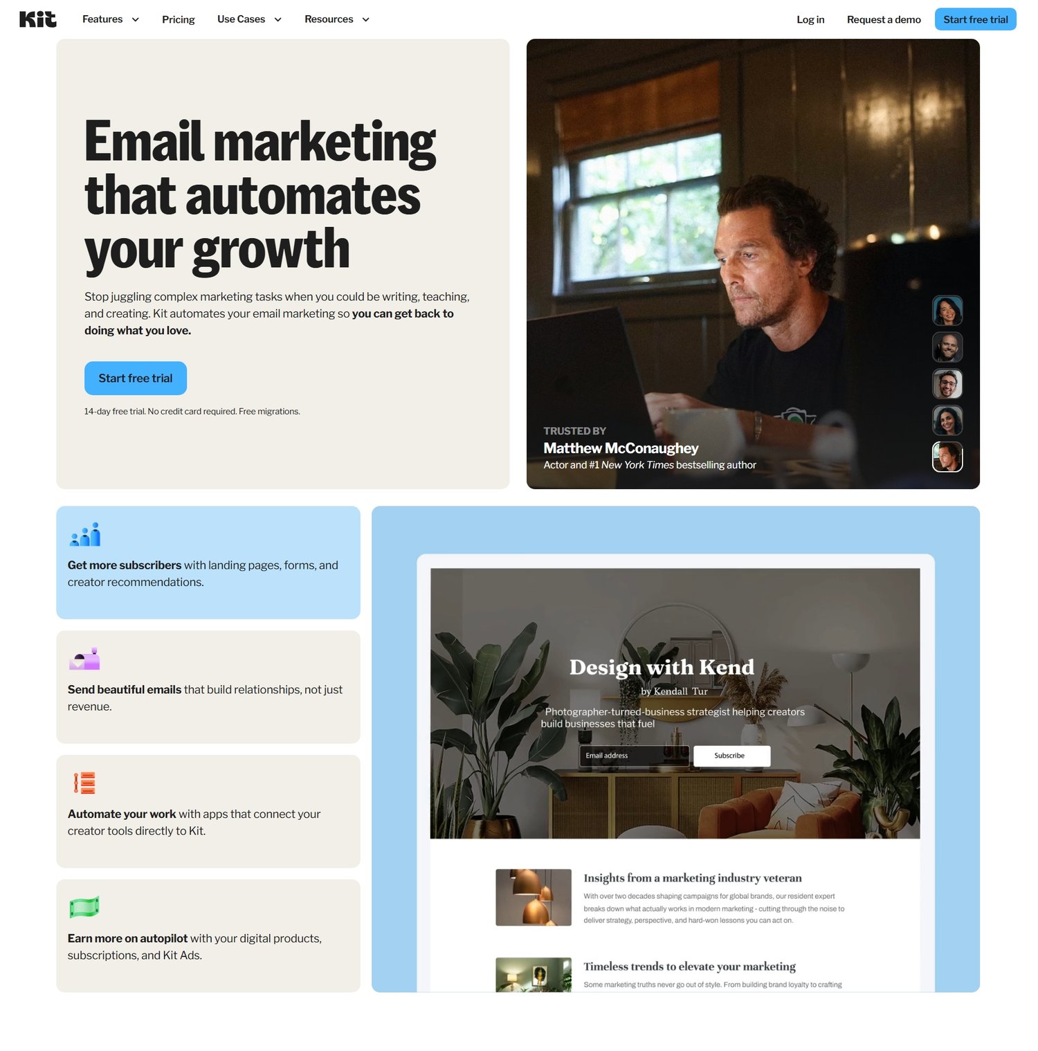 Kit for building email list on new blogs