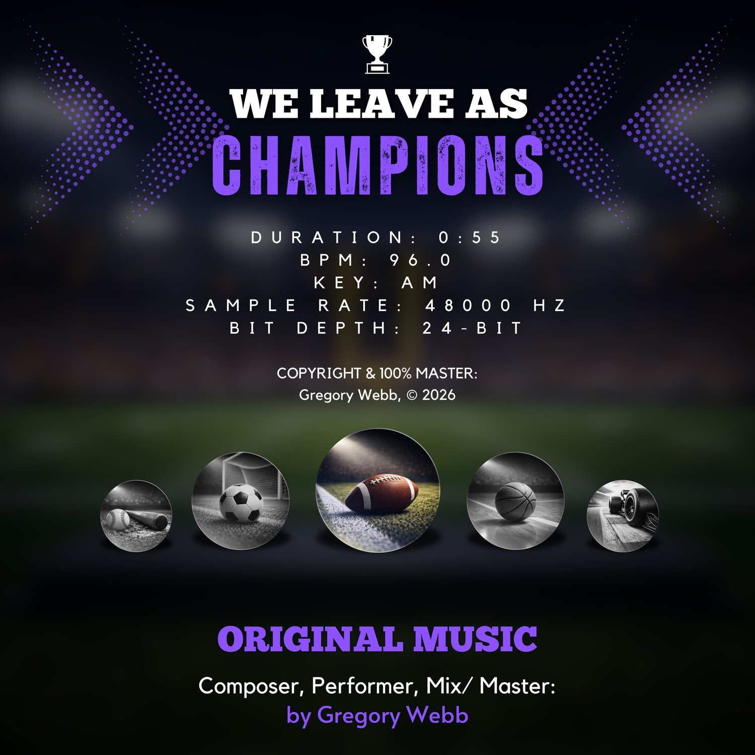 Uplifting orchestral music for sports media, cinematic edits, and brand storytelling. Features soaring melodies, string ostinatos, and brass sections for emotional, victory-focused impact.