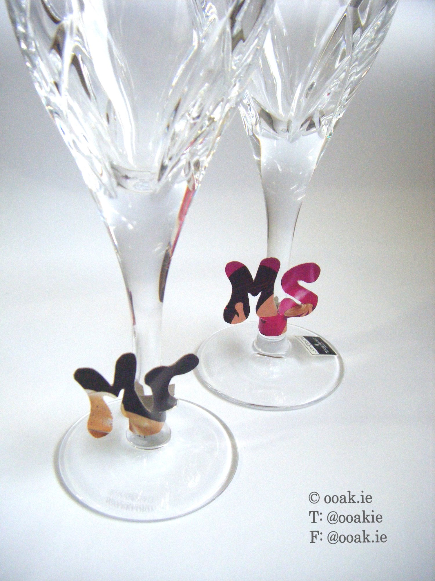 Mocha Box recycled into Mr & Ms Wine Glass Tags