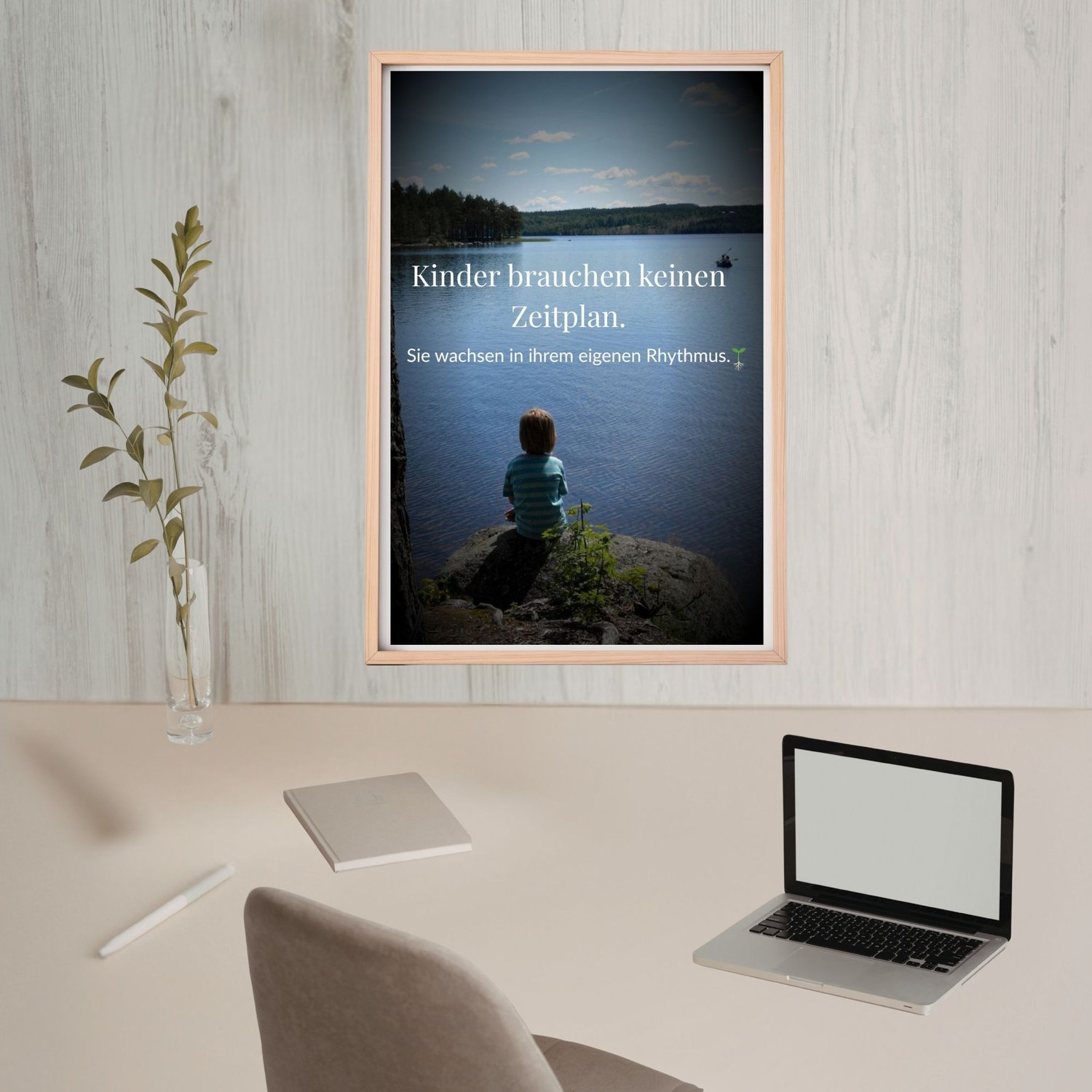 Foto-Poster Homeoffice – Kinder wachsen im eigenen Rhythmus, Freilernerfamilie, Tragweite